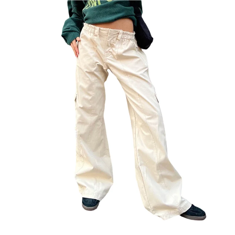 Soft cotton pants for sensitive skin comfort -Women's Loose Cargo Pants