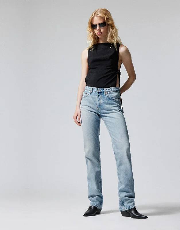 Bootcut Jeans for Flattering -High Straight Baggy Jeans Light Wash