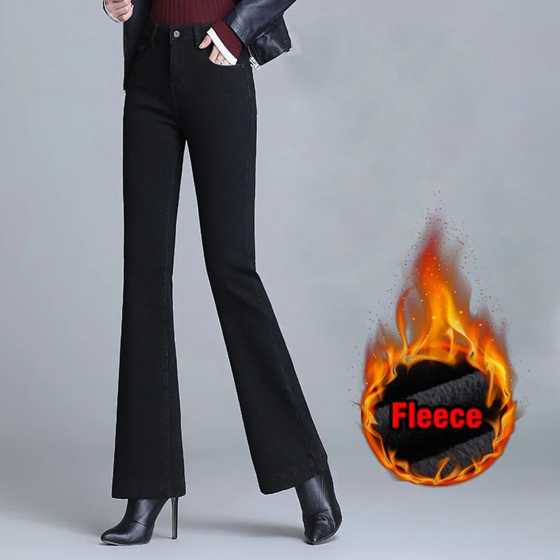 Pleated trousers pants for sophisticated gentleman charm -Women Fleece Flared Pants