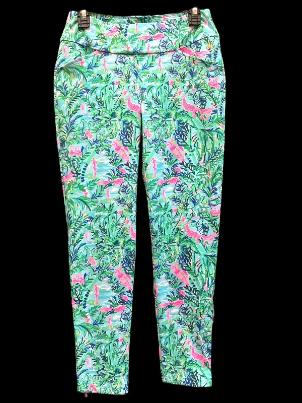 Eco-friendly hemp pants for sustainable clothing choices -Athletic Pants By Lilly Pulitzer In Blue & Pink, Size: 4