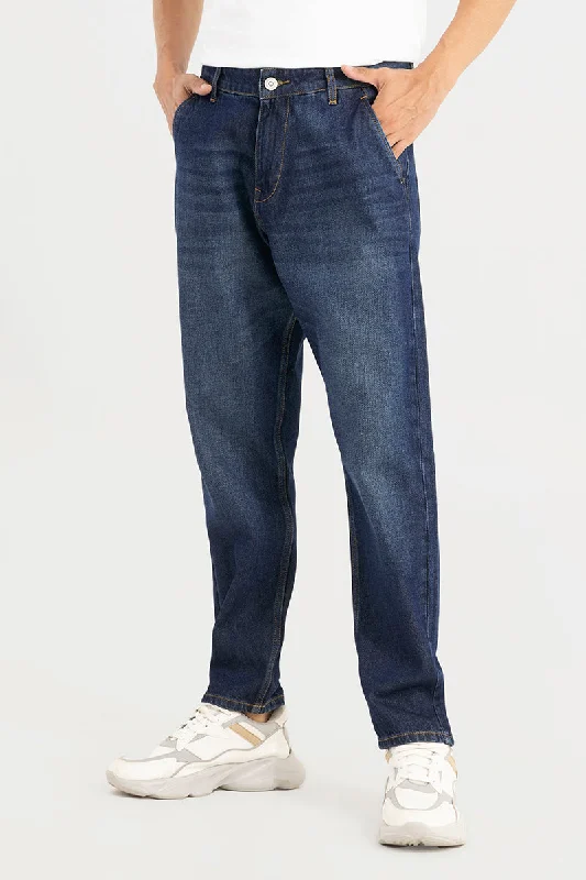 Relaxed Jeans for Comfortable -Zappy Mid Blue Basic Baggy Jeans