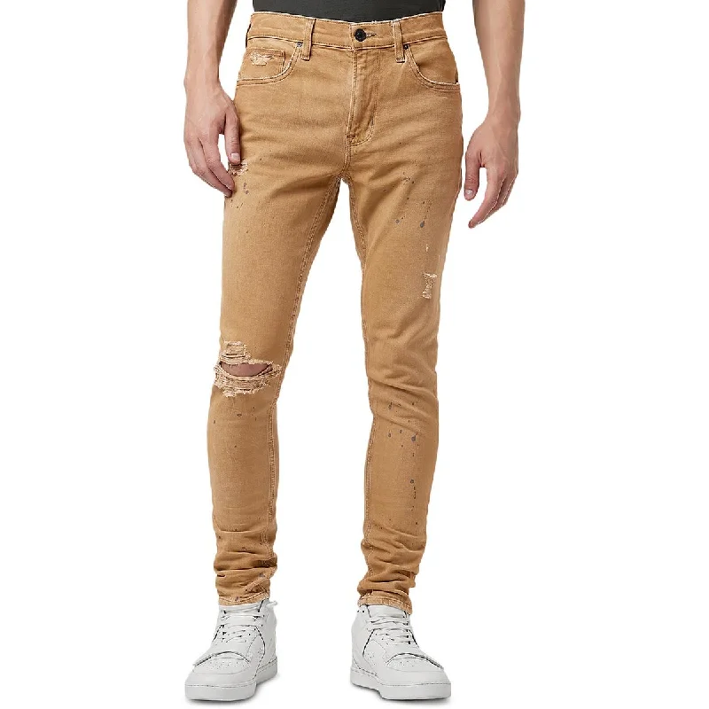 Denim Jeans for Durability -Hudson Mens Denim Distressed Skinny Jeans