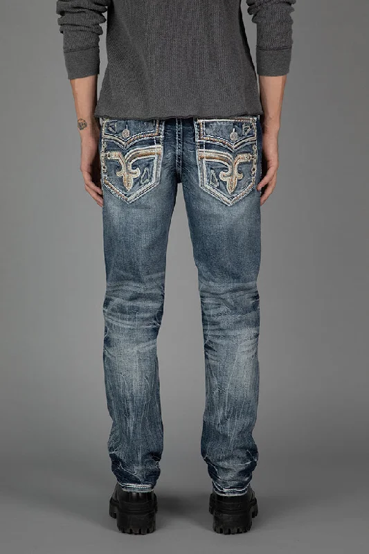 Button Fly Jeans for Traditional -BRYN STRAIGHT JEANS