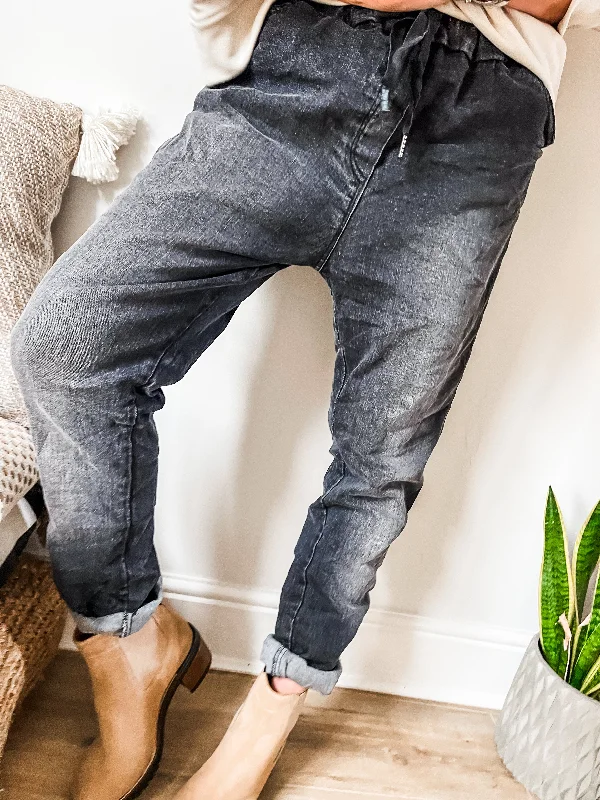 Durable denim pants for long-lasting everyday use -Denim Magic Pants