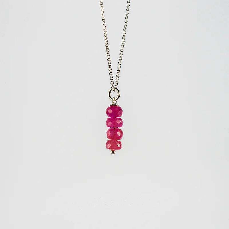 Necklaces and pendants with infinity love symbols for an eternal, romantic gesture-NEW! Stacked Pink Sapphire Pendant by Rina Young