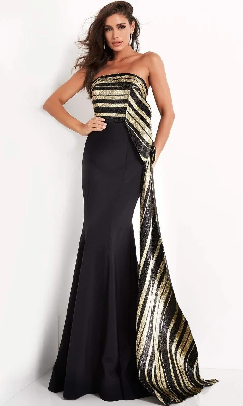 Plus size dresses with asymmetrical hems look modern -Jovani - 05084 Strapless Mermaid Evening Gown