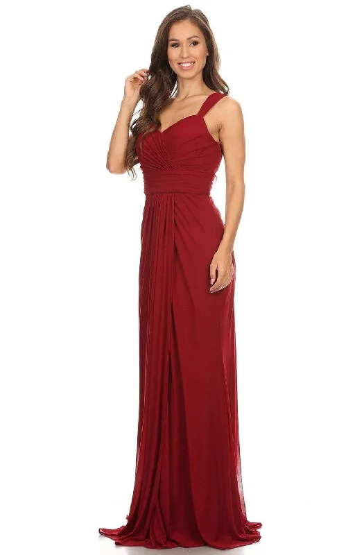 Plus size dresses for autumn days feel cozy -Eureka Fashion - 3440 Ruched Sweetheart Sleeveless Evening Gown