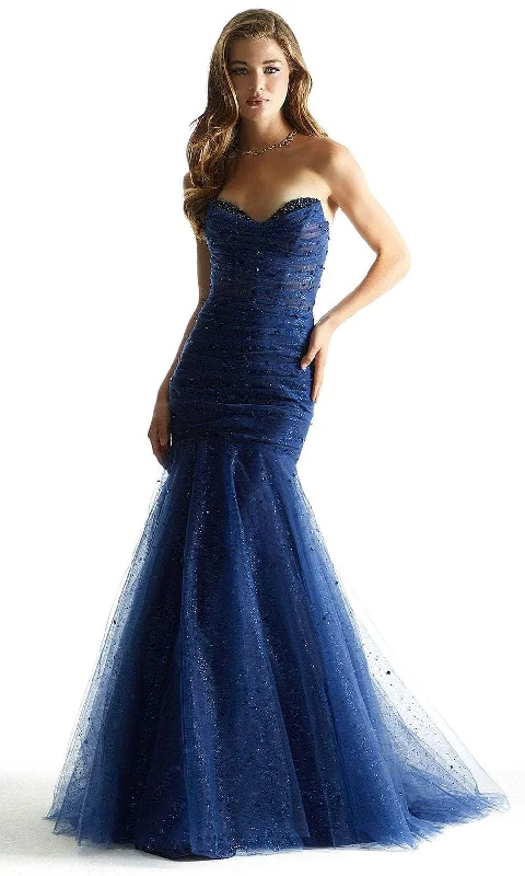 Plus size dresses with stretchy knits hug curves -Mori Lee 49046 - Strapless Mermaid Prom Dress