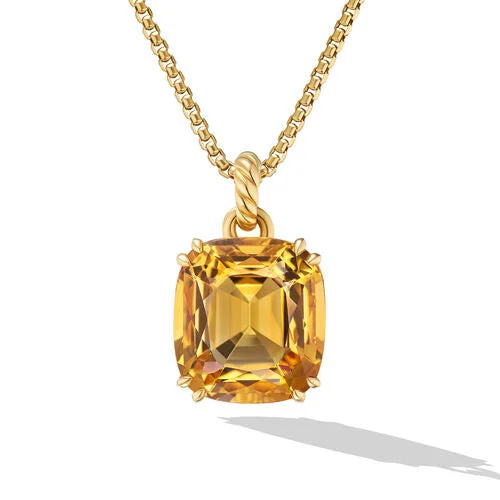 Best necklaces and pendants with intertwined designs for a symbol of unity-Marbella Pendant in 18K Yellow Gold with Citrine, 22mm