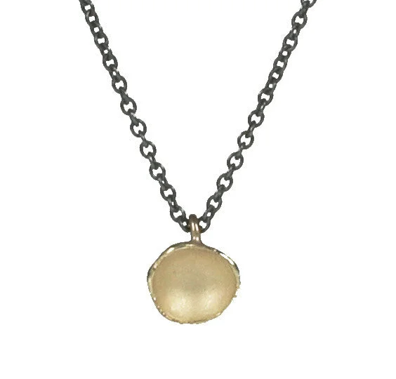 Necklaces and pendants with personalized charms for a custom piece of jewelry-NEW! Single Pod Necklace in 18k Gold Vermeil with Oxidized Silver by Sarah Richardson