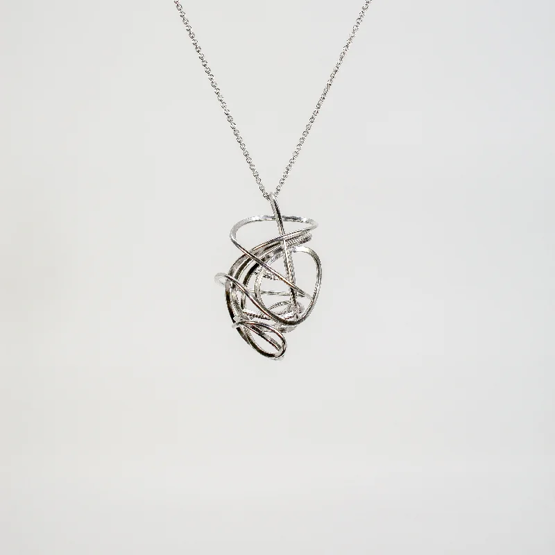 Necklaces and pendants with custom engravings for a personal, meaningful gift-NEW! Square Wire Nest Pendant in Sterling Silver by Rina Young