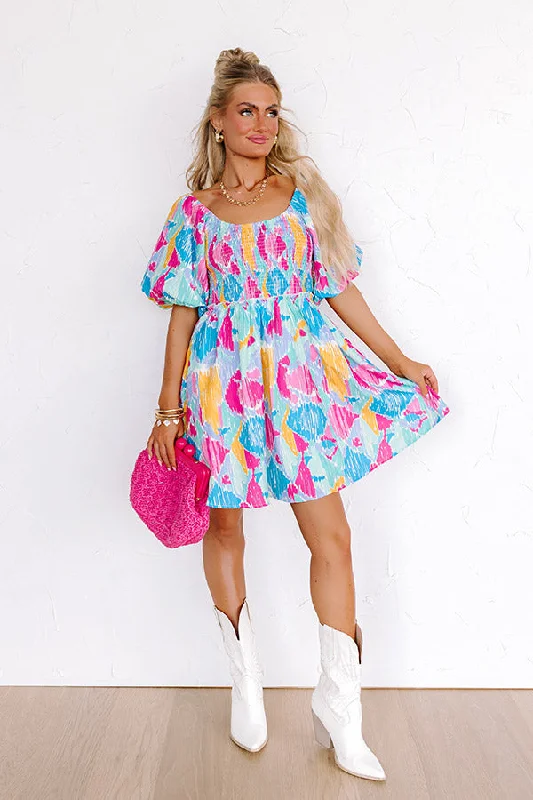 Plus size dresses with empire waists cinch nicely -Candy Crush Smocked Mini Dress