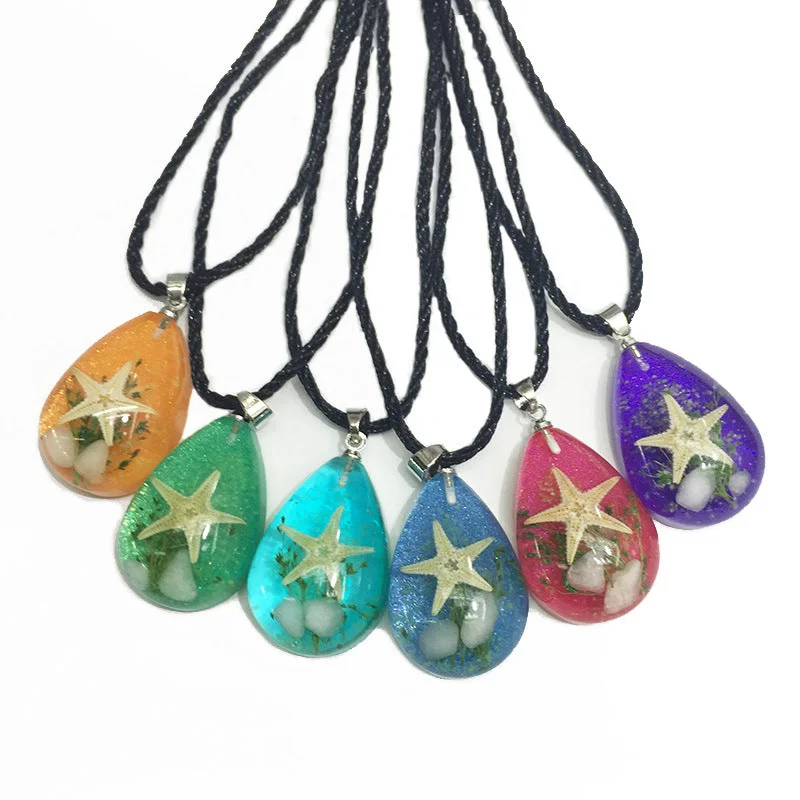 Best necklaces and pendants with butterfly wings for a delicate, graceful style-Wholesale Starfish Luminous Stone Resin Necklace