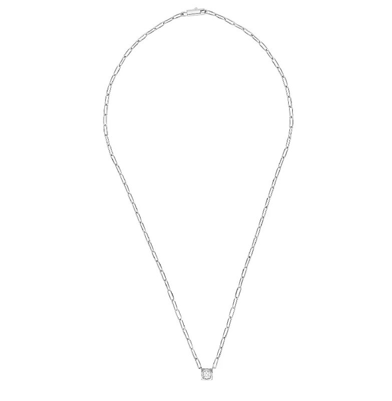 Simple necklaces and pendants with bar pendants for a sleek modern design-Dinh Van Le Cube Diamant Large Necklace