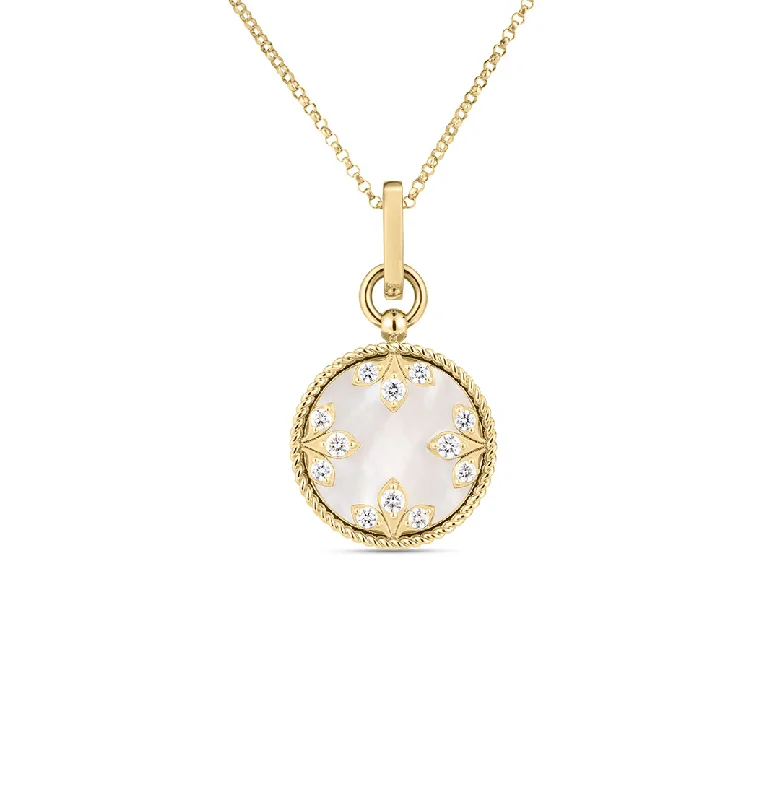 Unique necklaces and pendants with tree of life motifs for nature-inspired elegance-Roberto Coin Venetian Princess Mother-of-Pearl and Diamond Pendant