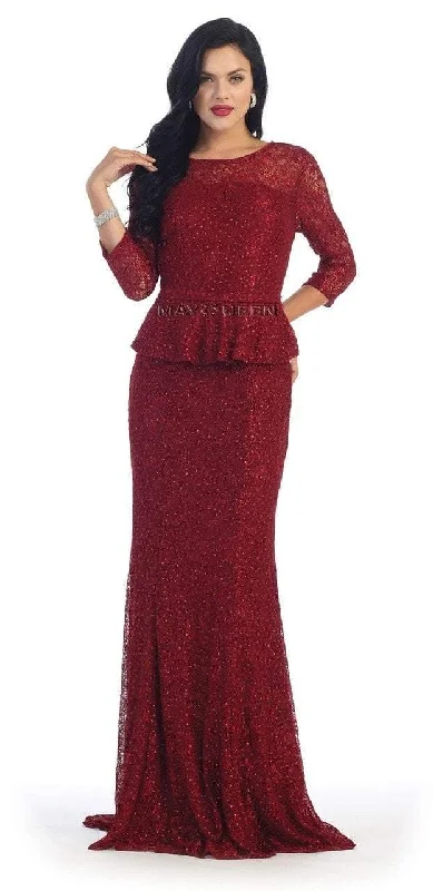 Plus size dresses with side ties cinch nicely -May Queen MQ1265 Stylish Laced Bateau Neck Dress