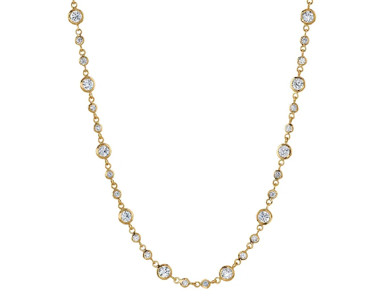 Best necklaces and pendants with personalized coordinates for a special keepsake-Bezel Diamond Necklace in Yellow Gold