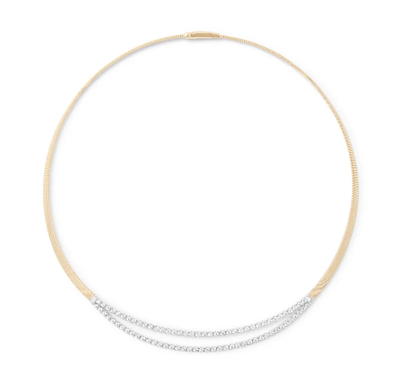 Beautiful necklaces and pendants with moonstone for an ethereal, mystical appearance-Marco Bicego Masai Mixed Metals Handmade Necklace with Diamonds