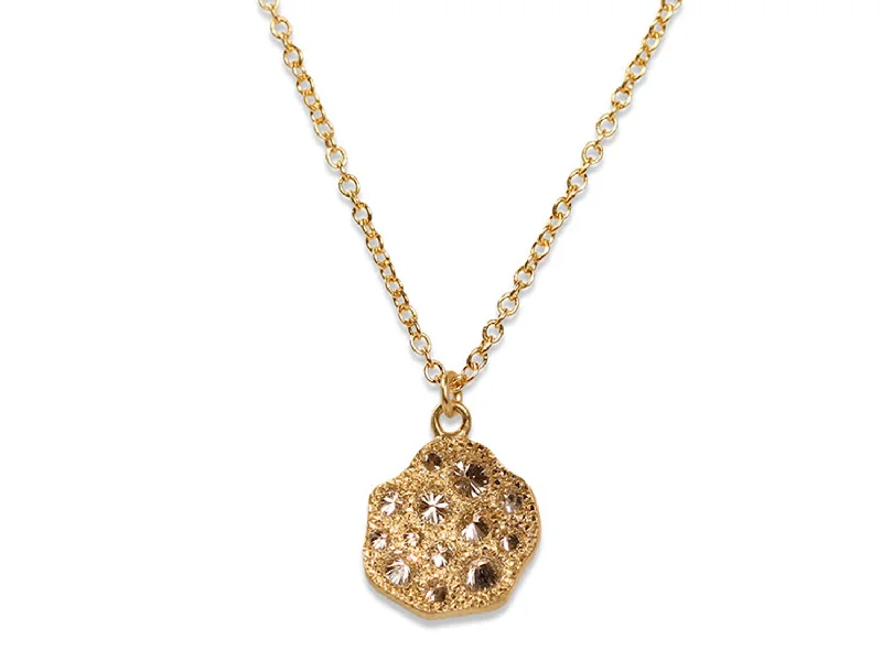 Necklaces and pendants with matching rings for a coordinated set of jewelry-Inverted Diamond Pendant Necklace in 18K Yellow Gold