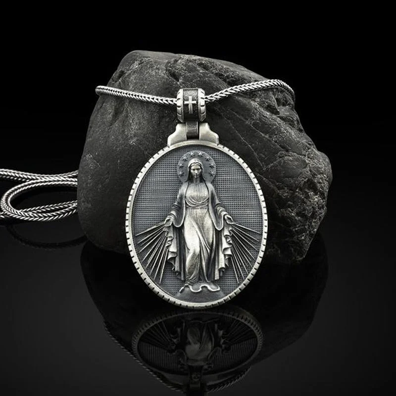 Necklaces and pendants with abstract shapes for a modern, creative appearance-Wholesale Vintage Virgin Mary Alloy Necklaces