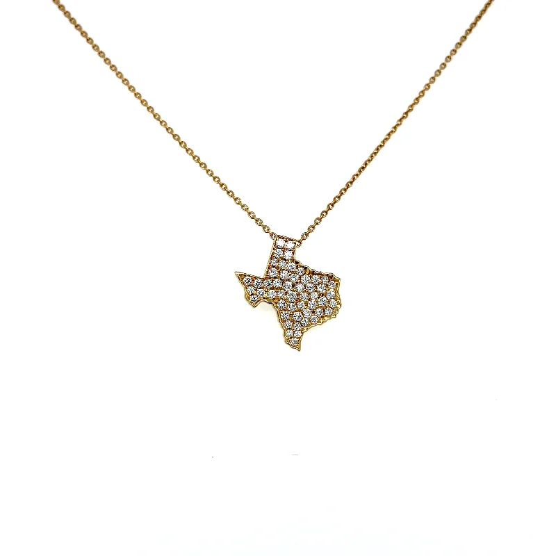 Beautiful necklaces and pendants with butterfly motifs for a whimsical style-18KY Gold Texas State Pendant