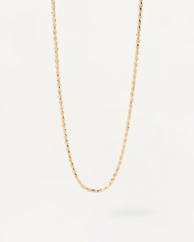 Best necklaces and pendants with opal and gold for a vibrant, luxurious contrast-Gold Rope Chain Necklace