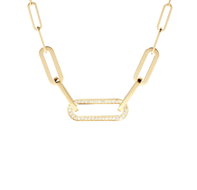 Necklaces and pendants with crescent moon designs for a celestial and mystical feel-Dinh Van Maillon Yellow Gold L Diamond Necklace