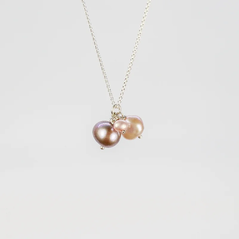 Necklaces and pendants with leaf-shaped designs for an earthy, organic feel-NEW! Pink & Purple Pearl Pendant by Rina Young