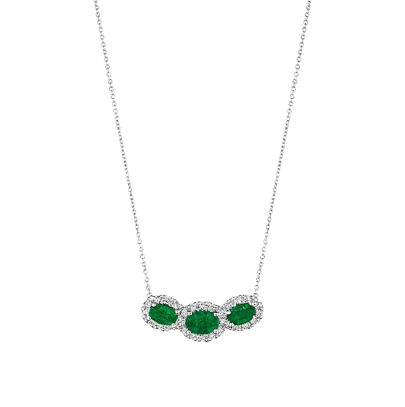 Best necklaces and pendants with cross pendants for a spiritual, meaningful symbol-Sabel Collection White Gold Emerald and Diamond Pendant