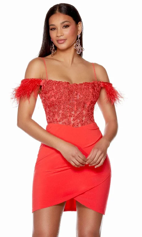 Plus size dresses for bold outfits match well -Alyce Paris 4693 - Cold Shoulder Fitted Cocktail Dress