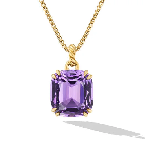 Best necklaces and pendants for everyday wear with minimalist designs-Marbella Pendant in 18K Yellow Gold with Amethyst, 22mm