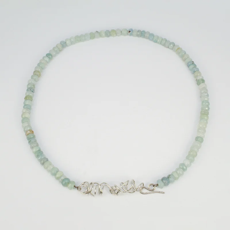 Best necklaces and pendants with gemstone clusters for a bold and colorful effect-NEW! Faceted Aquamarine Beaded Necklace by Rina Young