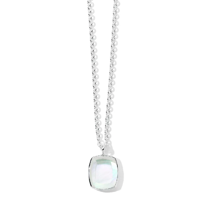 Beautiful necklaces and pendants with moon and star charms for a dreamy effect-IPPOLITA Rock Candy Cushion-Cut Pendant Necklace in Sterling Silver