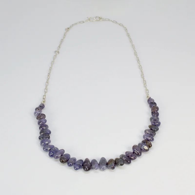 Unique necklaces and pendants with tree of life motifs for nature-inspired elegance-NEW! Tanzanite Beaded Necklace by Rina Young