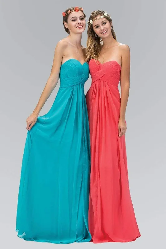 Plus size dresses featuring braided trims are artsy -Elizabeth K - GL1122 Pleated Sweetheart Chiffon A-line Dress