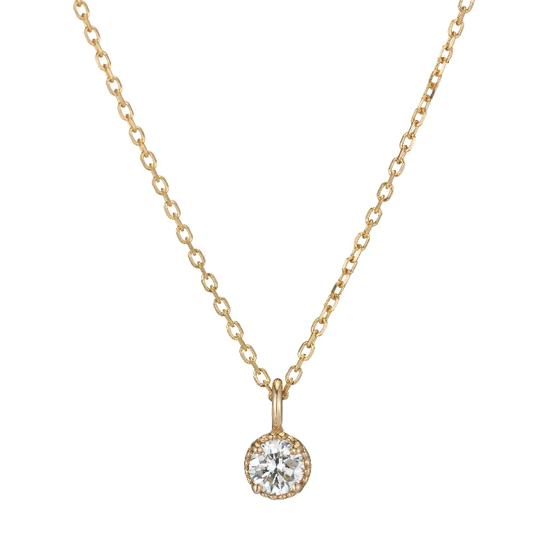 Stunning necklaces and pendants with birthstone pendants for a personal touch-Diamond Milgrain Necklace