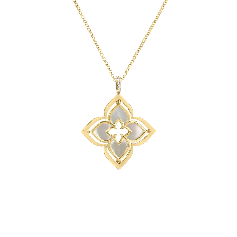 Best necklaces and pendants with butterfly wings for a delicate, graceful style-Roberto Coin Venetian Pirouette Mother-of-Pearl and Diamond Pendant