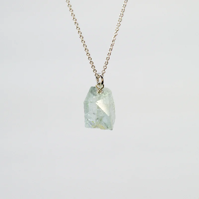 Necklaces and pendants with matching rings for a coordinated set of jewelry-NEW! Aquamarine Cube Pendant by Rina Young