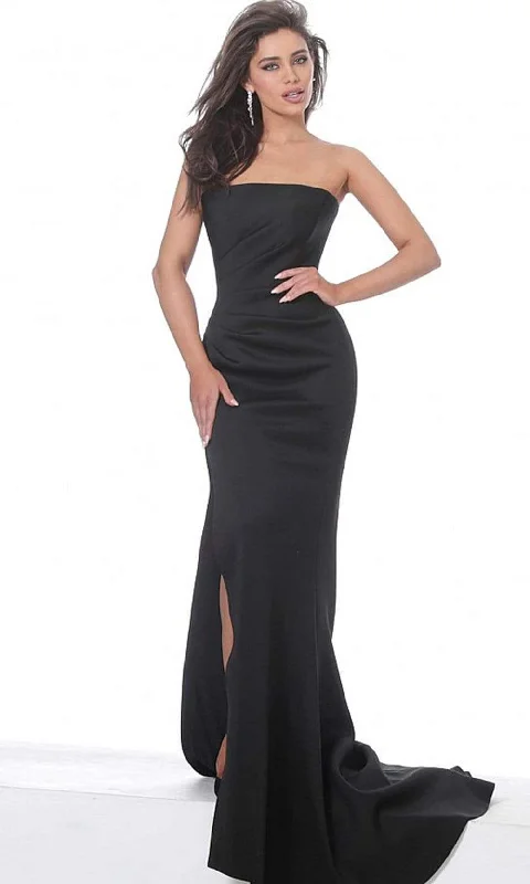 Plus size dresses with comfy flows feel gentle -Jovani - 94366 Strapless Straight Neckline Slit Mermaid Gown