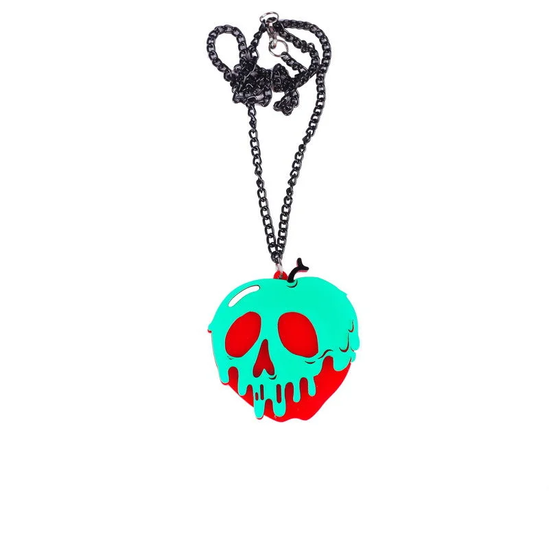 Best necklaces and pendants with vintage lockets for a nostalgic, sentimental look-Wholesale Halloween Scary Rotten Apple Acrylic Necklace