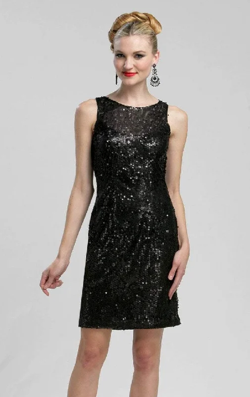 Elegant plus size dresses for weddings fit beautifully -Sue Wong - N3211 Sleeveless Jewel Illusion Sequined Sheath Dress