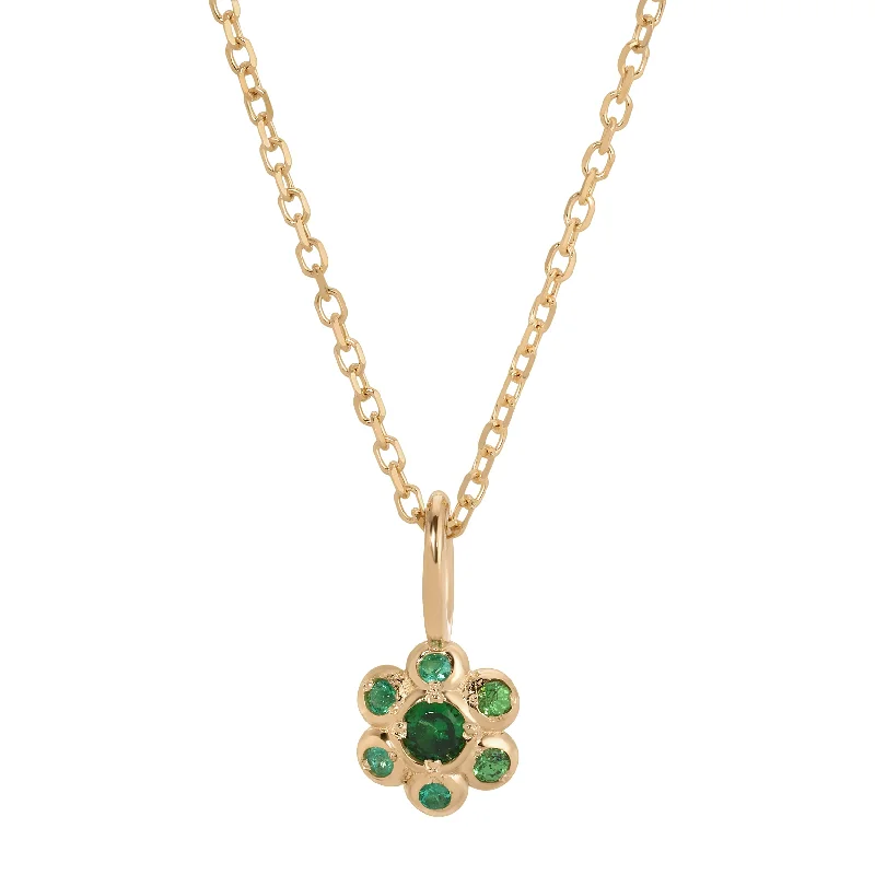 Best necklaces and pendants with seashell designs for a tropical, beachy vibe-Emerald Flower Necklace