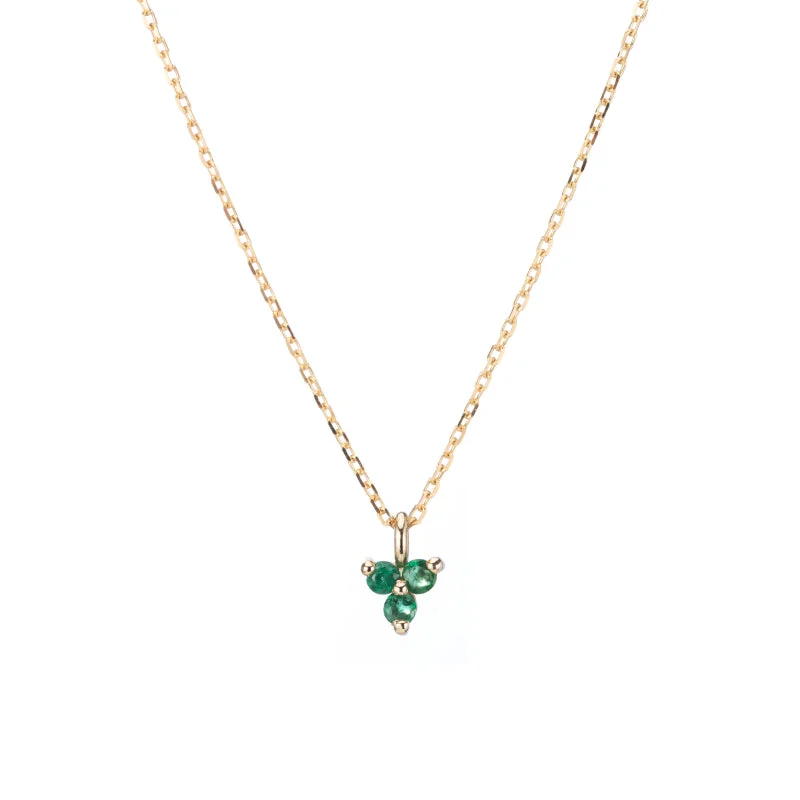 Best necklaces and pendants with oval pendants for a classic, elegant shape-Emerald Triad Necklace