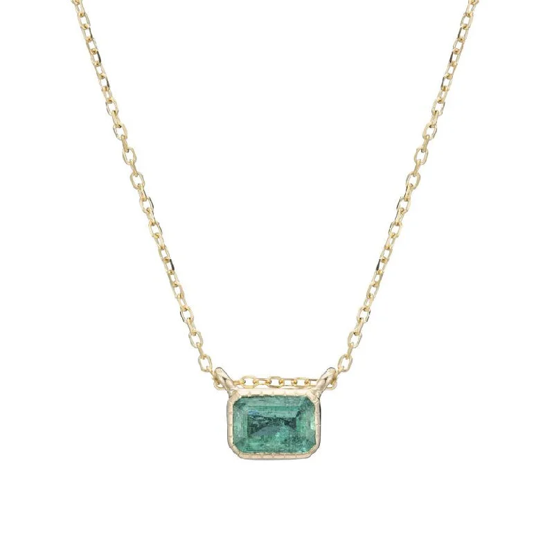 Beautiful necklaces and pendants with diamond halo settings for extra brilliance-Emerald Lexie Necklace