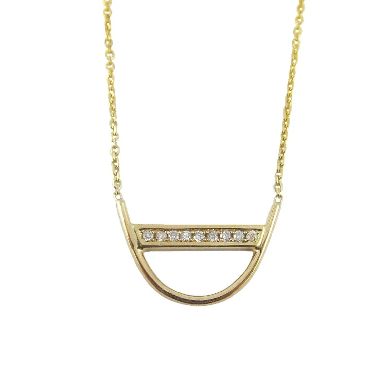 Necklaces and pendants with matching rings for a coordinated set of jewelry-Diamond U Necklace