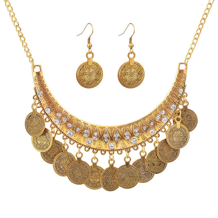 Best necklaces and pendants with vintage coin pendants for a unique accessory-Wholesale Simple Versatile Coin Set Alloy Necklace