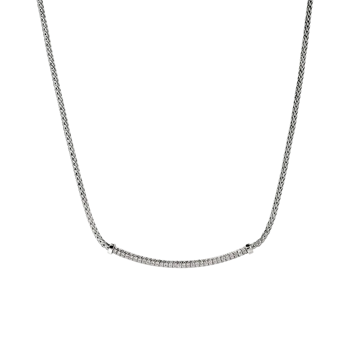 Necklaces and pendants with angel wing motifs for a spiritual, meaningful design-John Hardy Essentials Sterling Silver Diamond Smiley Bar Necklace