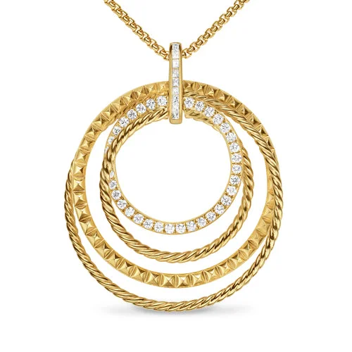 Necklaces and pendants with celestial starburst designs for a radiant look-Crossover Trio Pendant Necklace in 18K Yellow Gold with Diamonds, 39.5mm