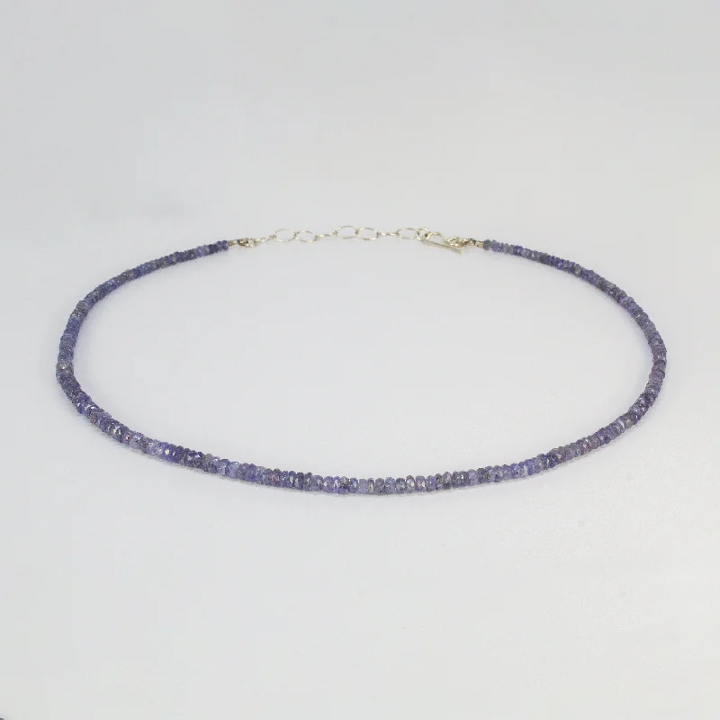 Beautiful necklaces and pendants with butterfly motifs for a whimsical style-Faceted Tanzanite Beaded Necklace by Rina Young