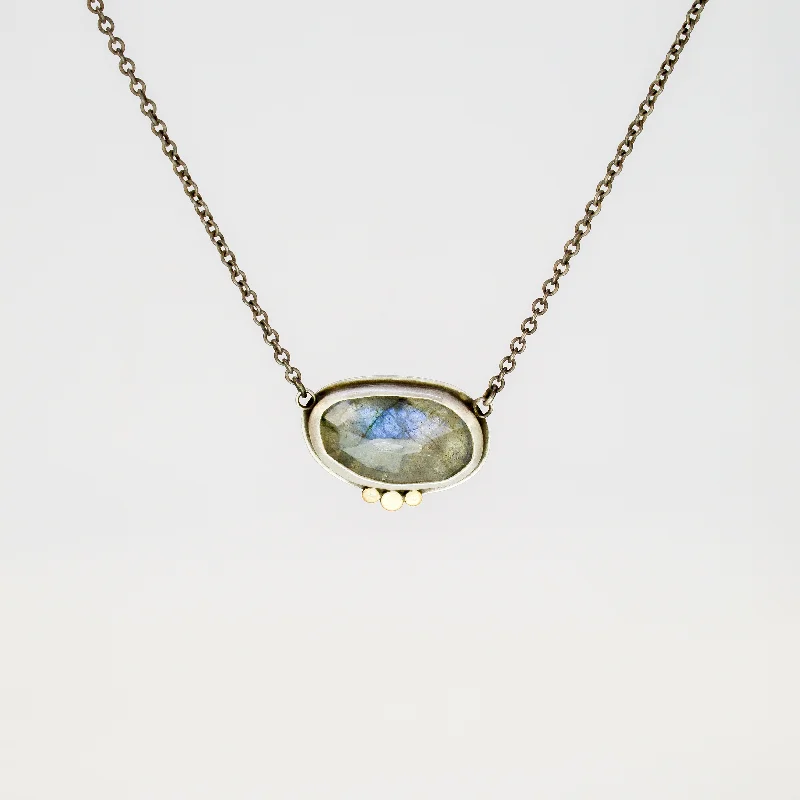 Necklaces and pendants with ocean-inspired designs for a refreshing, beachy feel-NEW! Rosecut Labradorite Necklace by Ananda Khalsa